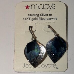 NWT Sterling Silver Layered Dangling Blue Earrings